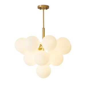 Plafonnier LED boule structure dorée en métal OCTAVIO