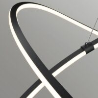 Plafonnier LED design entremêlé noir en métal et acrylique LUCIE