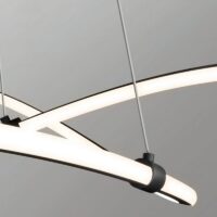 Plafonnier LED design entremêlé noir en métal et acrylique LUCIE