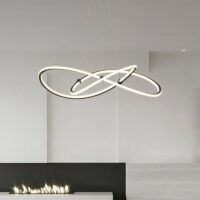 Plafonnier LED design entremêlé noir en métal et acrylique LUCIE