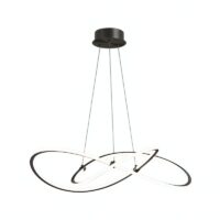 Plafonnier LED design entremêlé noir en métal et acrylique LUCIE