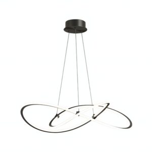 Plafonnier LED design entremêlé noir en métal et acrylique LUCIE