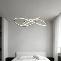 Plafonnier LED design entremêlé noir en métal et acrylique LUCIE