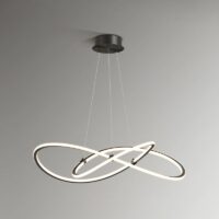 Plafonnier LED design entremêlé noir en métal et acrylique LUCIE
