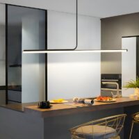 Plafonnier LED style néon noir minimaliste et long DIRECTIS