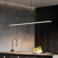 Plafonnier LED style néon noir minimaliste et long DIRECTIS