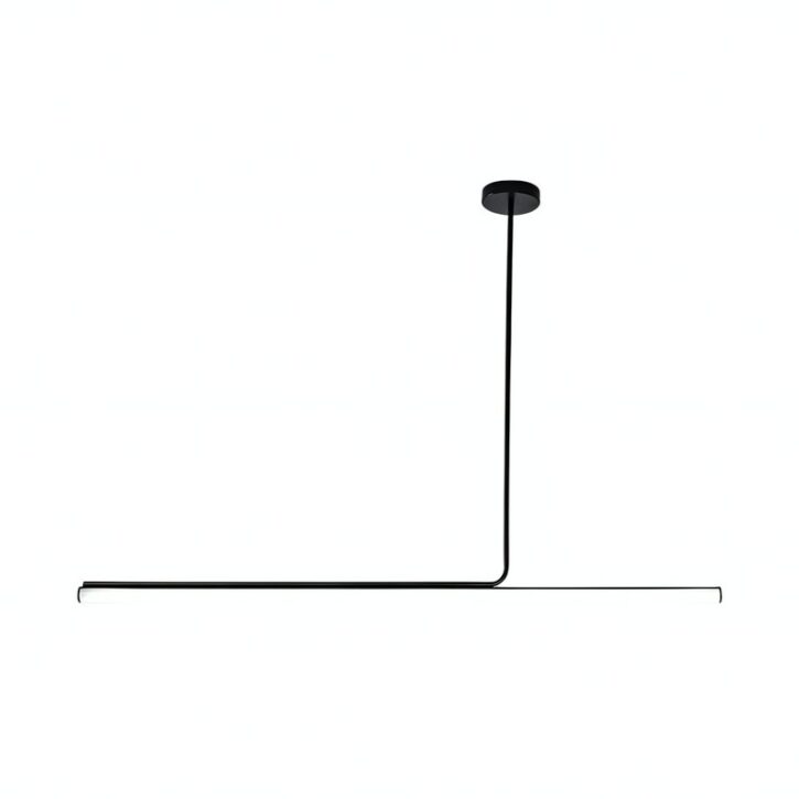 Plafonnier LED style néon noir minimaliste et long DIRECTIS