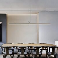 Plafonnier LED style néon noir minimaliste et long DIRECTIS