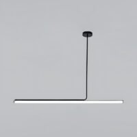 Plafonnier LED style néon noir minimaliste et long DIRECTIS