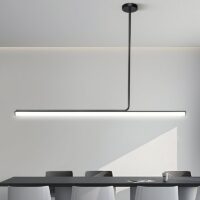 Plafonnier LED style néon noir minimaliste et long DIRECTIS