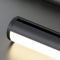 Plafonnier LED style néon noir minimaliste et long DIRECTIS