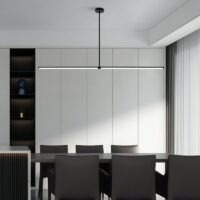 Plafonnier néon aspect LED long et suspendu minimaliste DIRECTIS