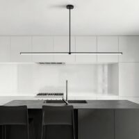 Plafonnier néon aspect LED long et suspendu minimaliste DIRECTIS