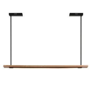 Plafonnier néon LED en bois suspendu design abstrait MANUCO