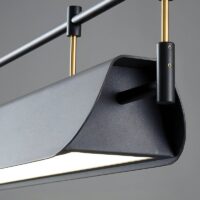 Plafonnier noir suspendu en métal scandinave et tendance ALEXW