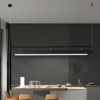 Plafonnier noir suspendu en métal scandinave et tendance ALEXW