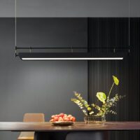 Plafonnier noir suspendu en métal scandinave et tendance ALEXW