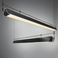 Plafonnier noir suspendu en métal scandinave et tendance ALEXW