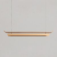 Plafonnier nordique en bois suspendu design abstrait MANUCO