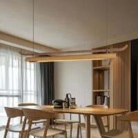 Plafonnier nordique en bois suspendu design abstrait MANUCO