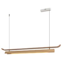 Plafonnier nordique en bois suspendu design abstrait MANUCO