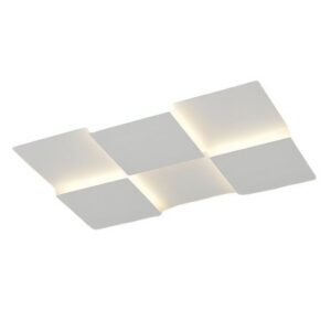 Plafonnier plat blanc LED en métal et acrylique MARC