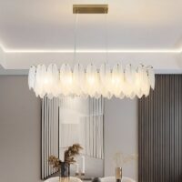 Plafonnier plume en verre long post-moderne raffiné STRACCA