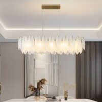Plafonnier plume en verre long post-moderne raffiné STRACCA