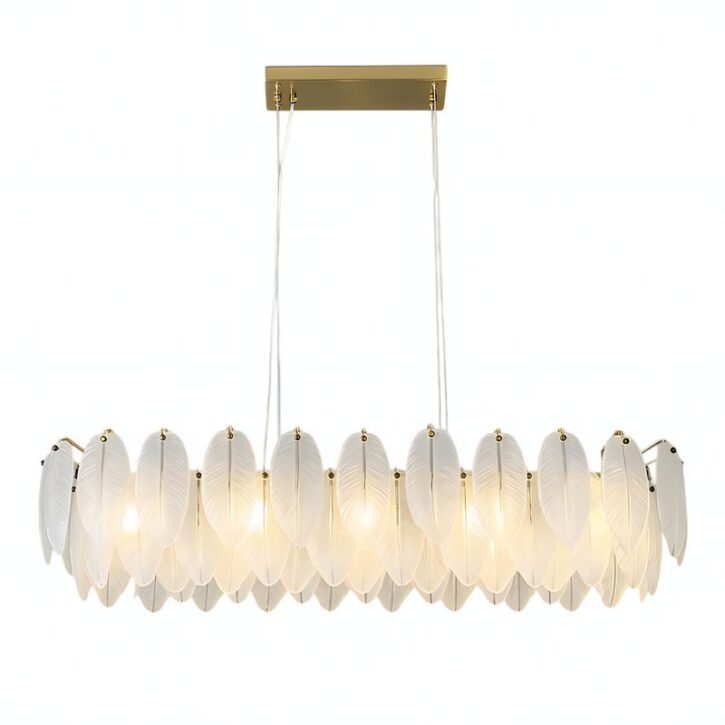 Plafonnier plume en verre long post-moderne raffiné STRACCA