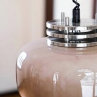 Plafonnier pour salle de bain vintage rétro en verre beige BAUHUMS