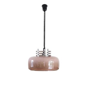 Plafonnier pour salle de bain vintage rétro en verre beige BAUHUMS