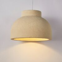 Plafonnier pour salon suspendu beige bol renversé tendance UNIKO