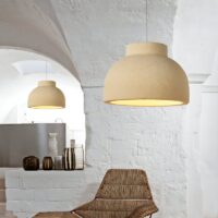 Plafonnier pour salon suspendu beige bol renversé tendance UNIKO