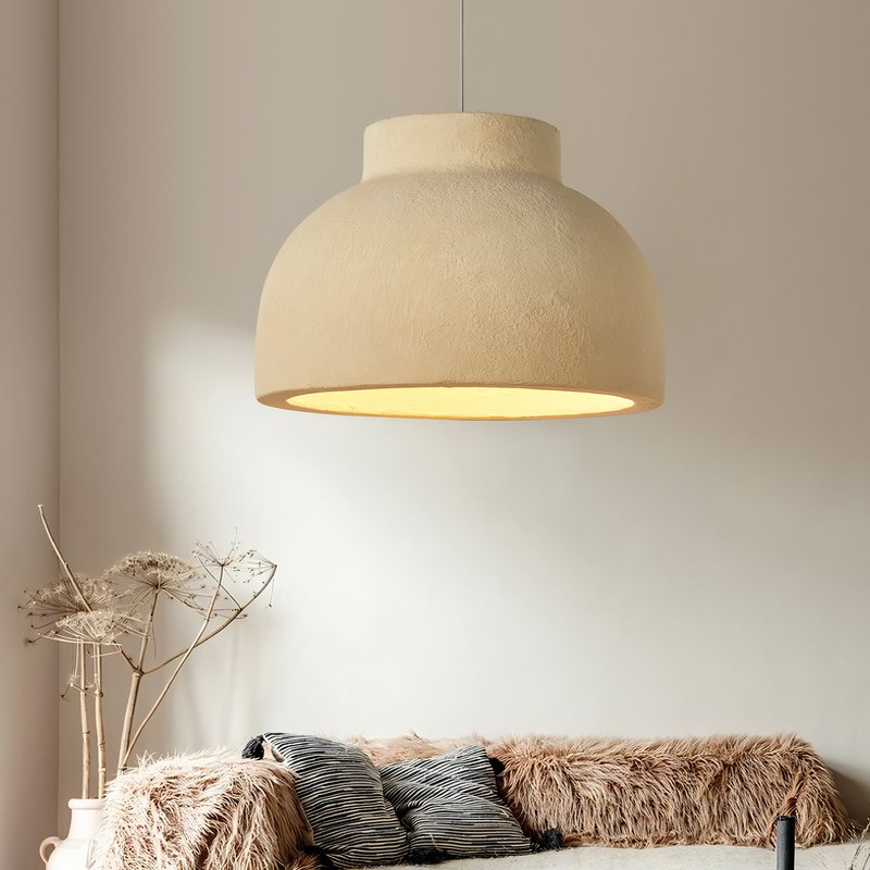 Plafonnier pour salon suspendu beige bol renversé tendance UNIKO