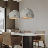 Plafonnier pour séjour effet ciment naturel rétro-abstrait DOLCINO