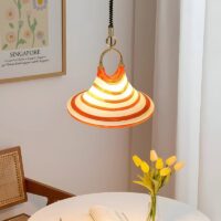 Plafonnier pour WC orange et blanc hauteur réglable ARNAUD