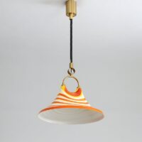 Plafonnier pour WC orange et blanc hauteur réglable ARNAUD