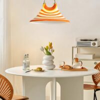 Plafonnier pour WC orange et blanc hauteur réglable ARNAUD