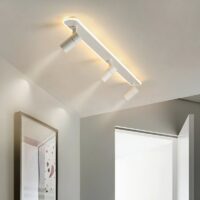 Plafonnier projecteur long blanc LED orientable SEBOP