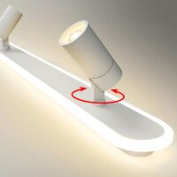 Plafonnier projecteur long blanc LED orientable SEBOP