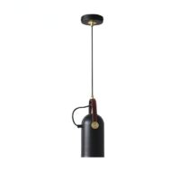 Plafonnier projecteur suspendu noir et doré orientable style industriel