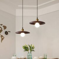 Plafonnier rond suspendu en bois minimaliste et nordique NIRA