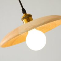 Plafonnier rond suspendu en bois minimaliste et nordique NIRA