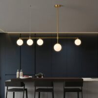 Plafonnier salon design doré boule tendance et moderne OCTAVIO