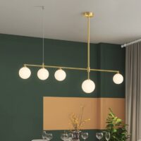 Plafonnier salon design doré boule tendance et moderne OCTAVIO