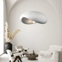 Plafonnier salon design effet ciment brut tendance CHMIL