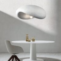 Plafonnier salon design effet ciment brut tendance CHMIL
