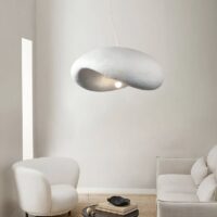 Plafonnier salon design effet ciment brut tendance CHMIL
