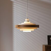 Plafonnier scandinave en bois et métal style rétro chic SCOPA