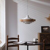 Plafonnier scandinave en bois et métal style rétro chic SCOPA